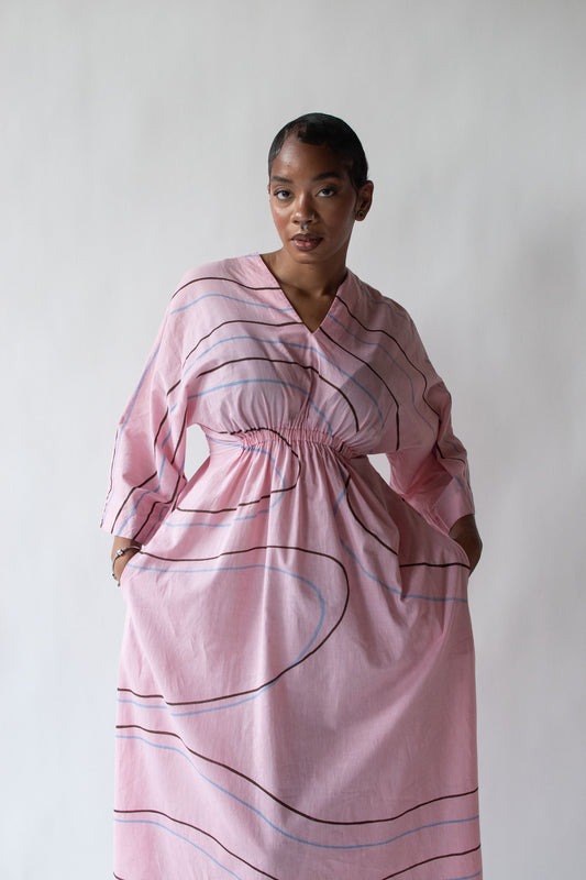 1970s Swirl Pink Dress | Marimekko