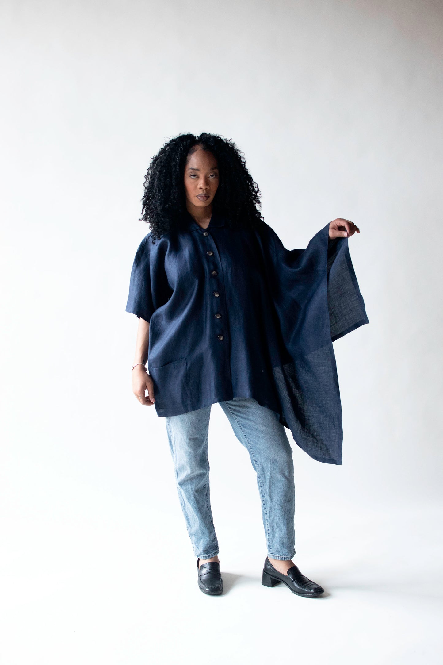 Navy Linen Tunic | Yohji Yamamoto