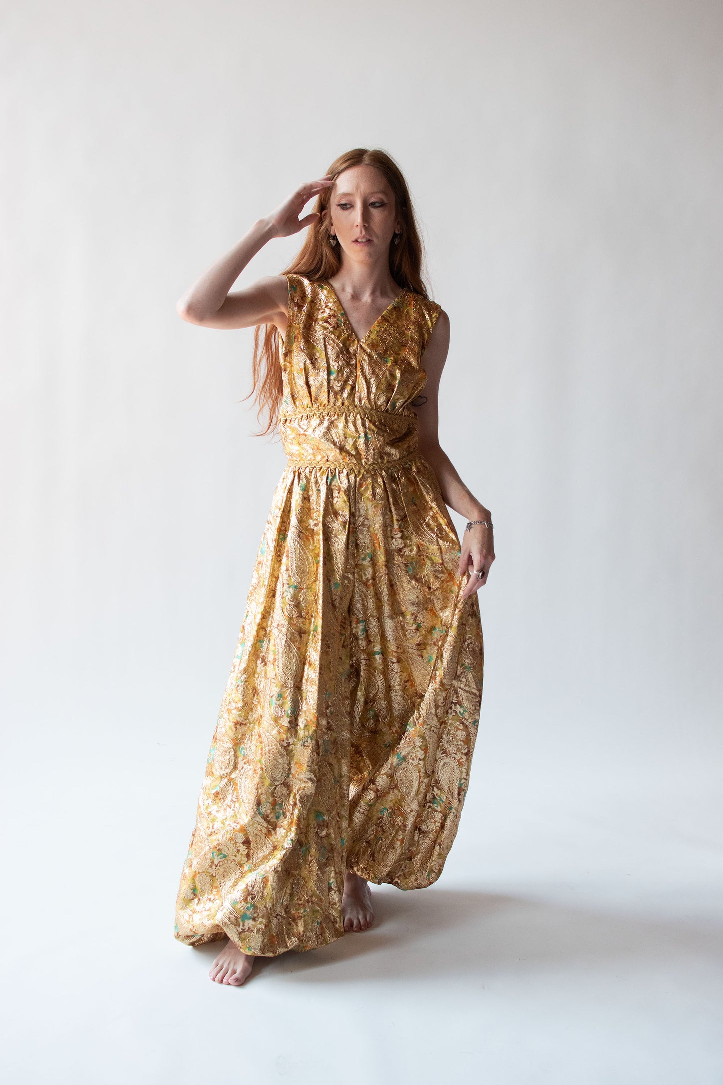 1960s Gold Lame Jumpsuit