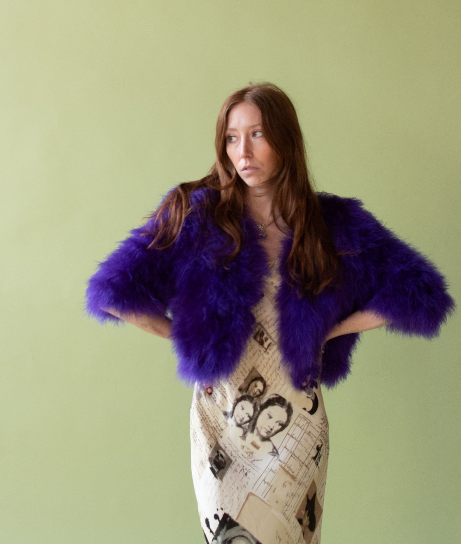 Purple Feather Jacket Azzaro