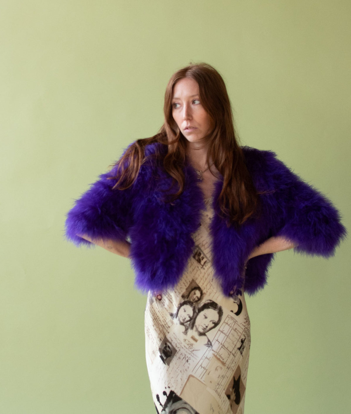 Purple Feather Jacket | Azzaro
