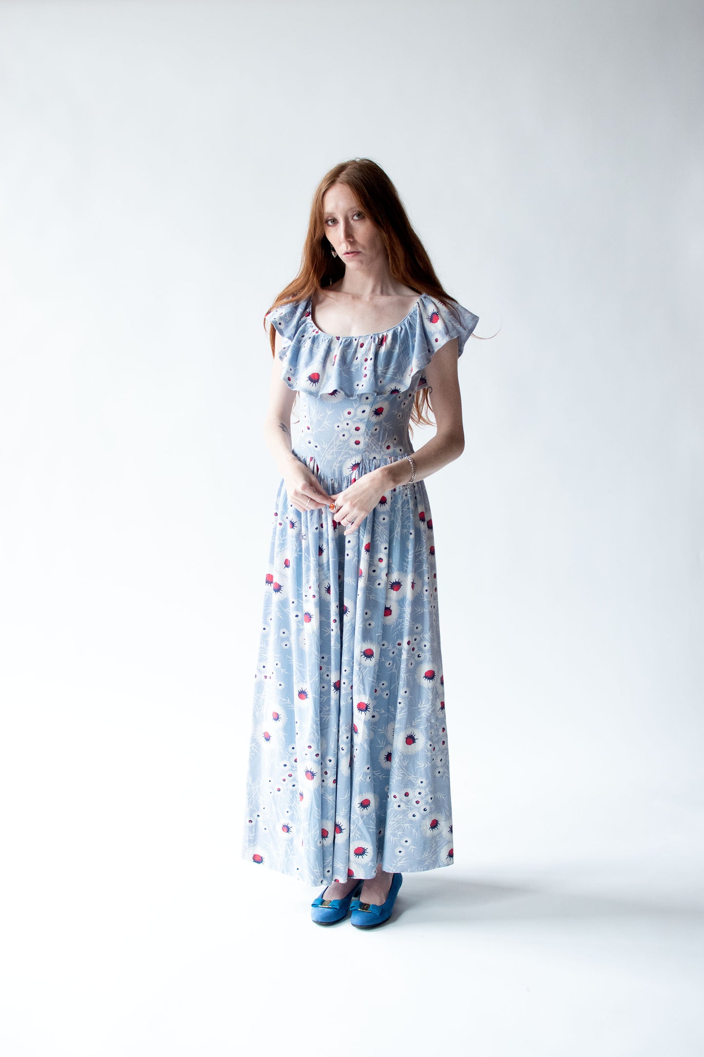 1940s Dandelion Print Sundress