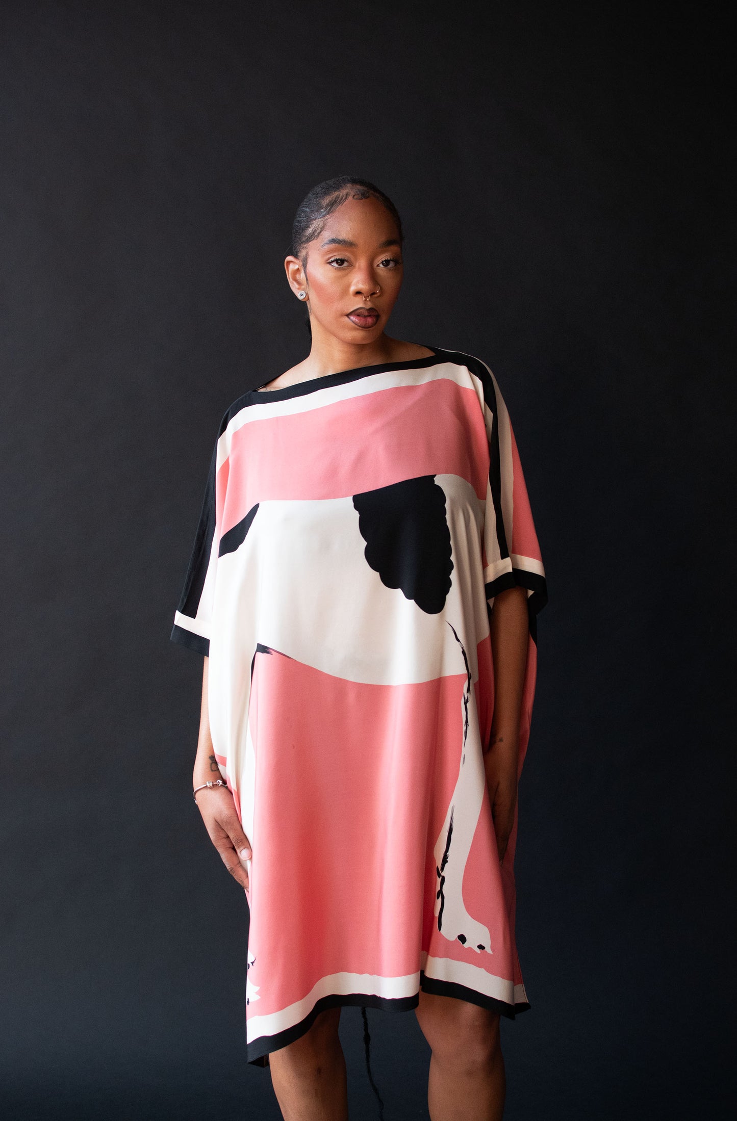 1980s Greyhound print silk caftan | Michael Vollbracht