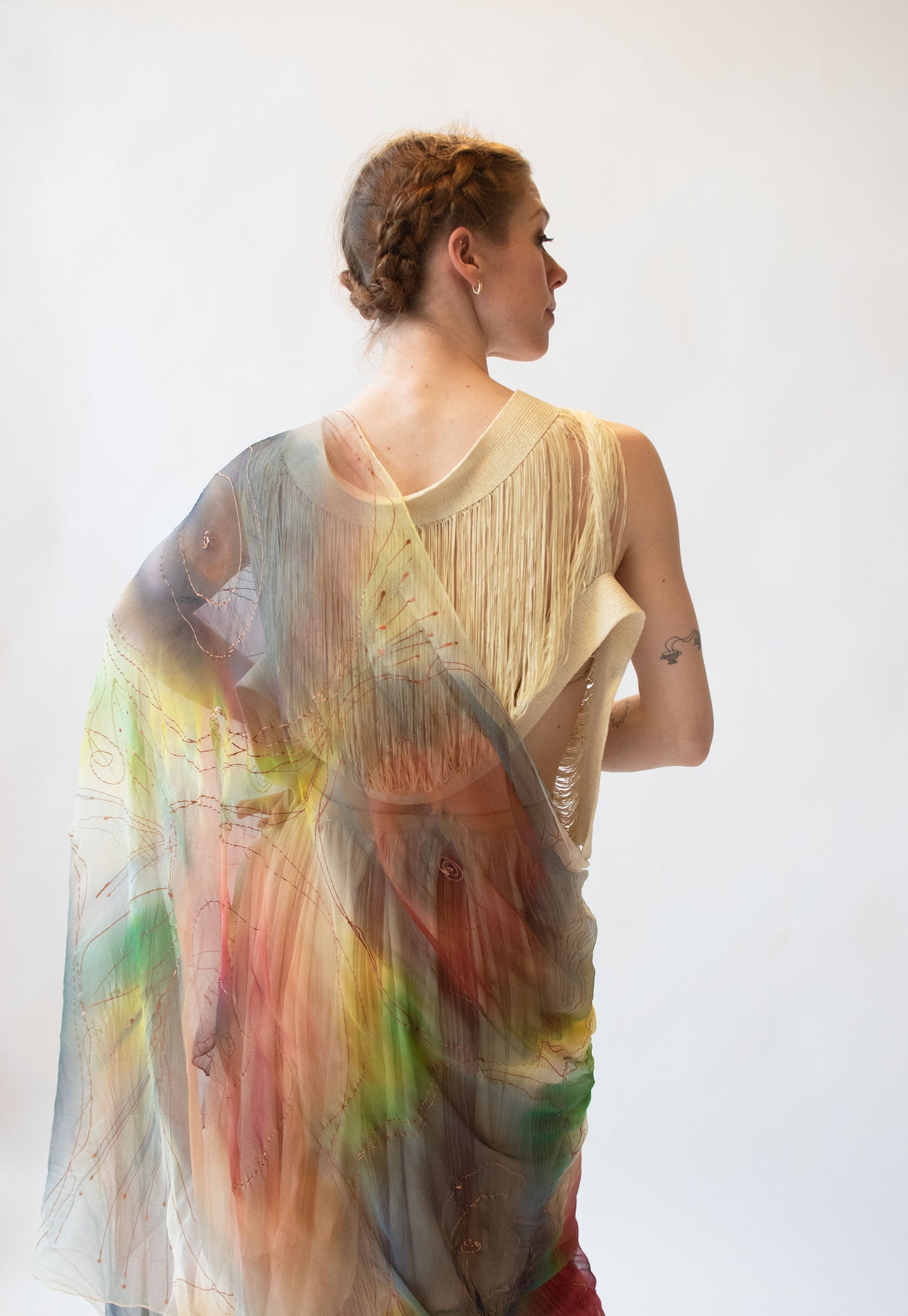 Hand painted chiffon scarf