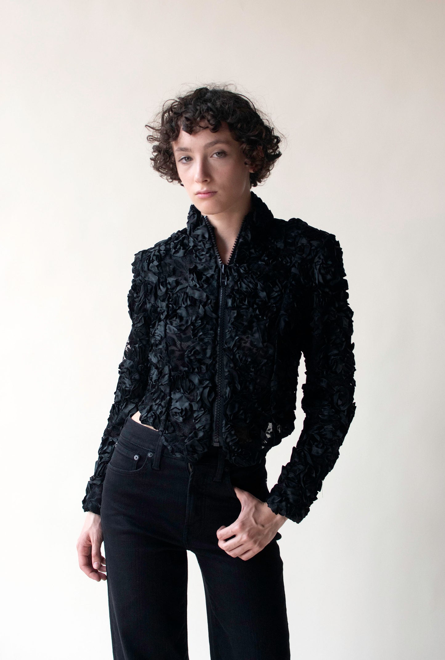 Ribbon Embroidered Lace Jacket | Geoffrey Beene SS 1988