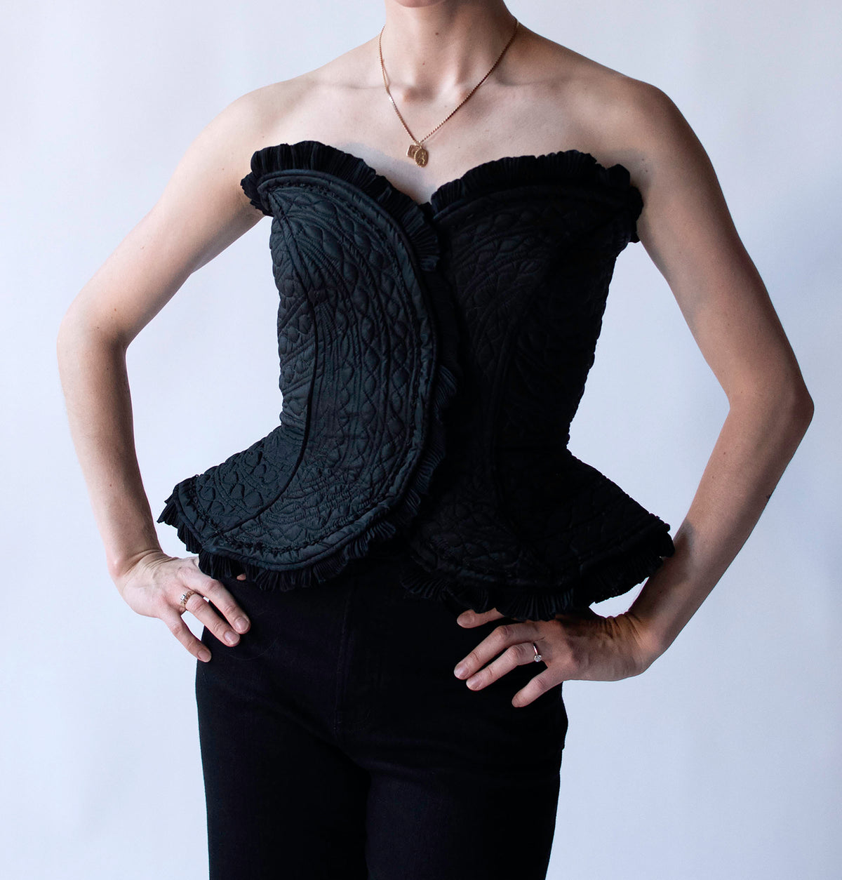 Quilted Silk Bustier | Penny Green