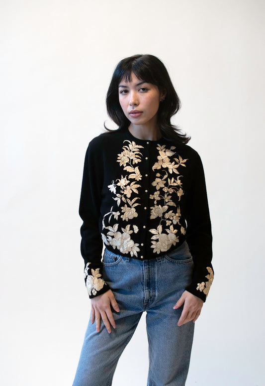 1950s Embroidered Cashmere Cardigan | Helen Bond Carruthers