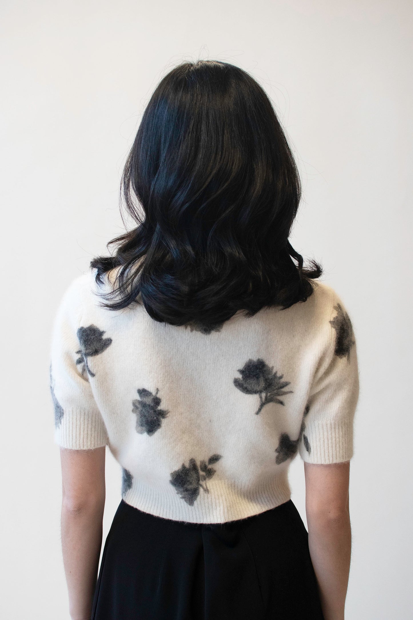 1990s Fuzzy Floral Sweater