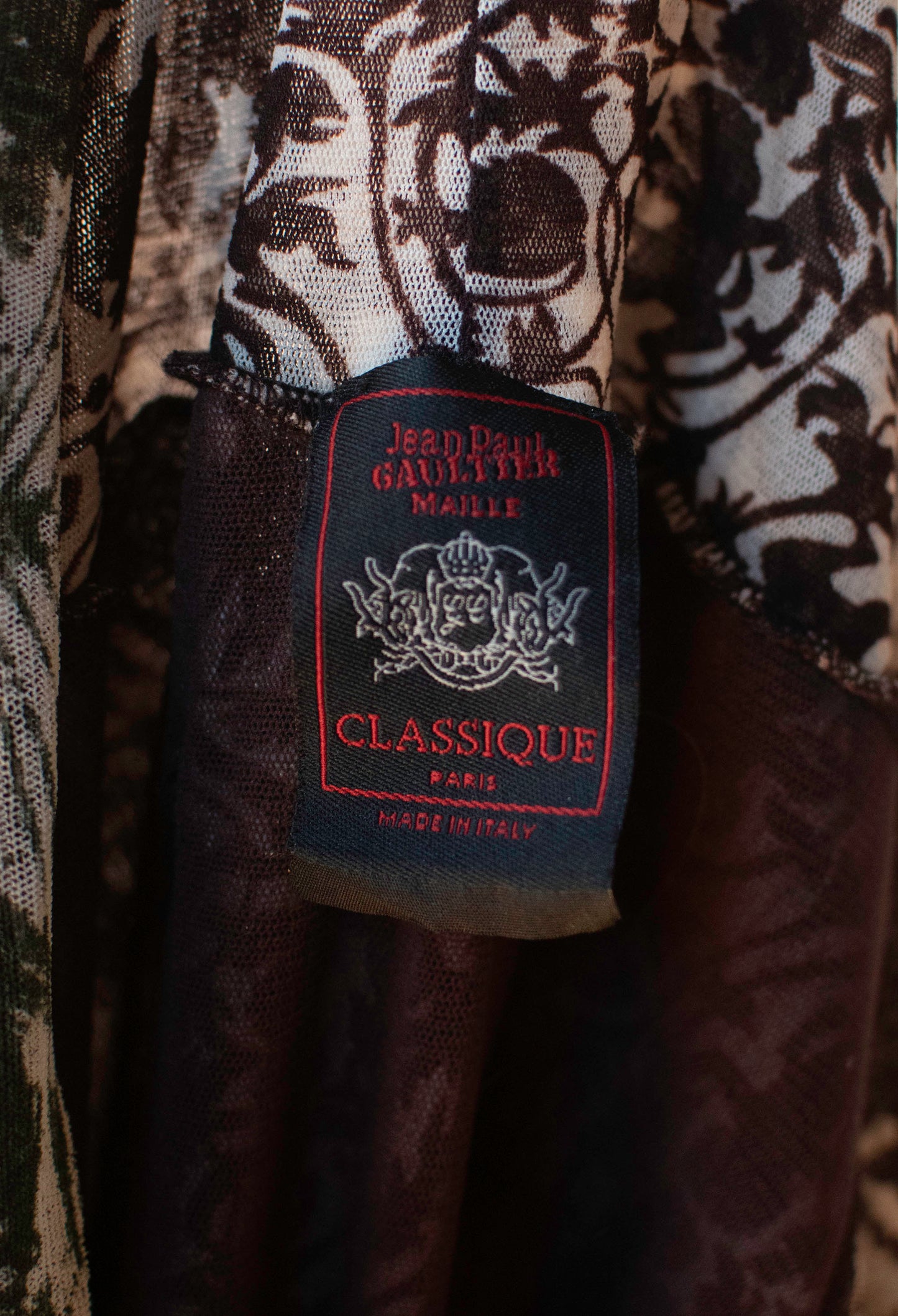 Cherub Print Mesh Dress | Jean Paul Gaultier