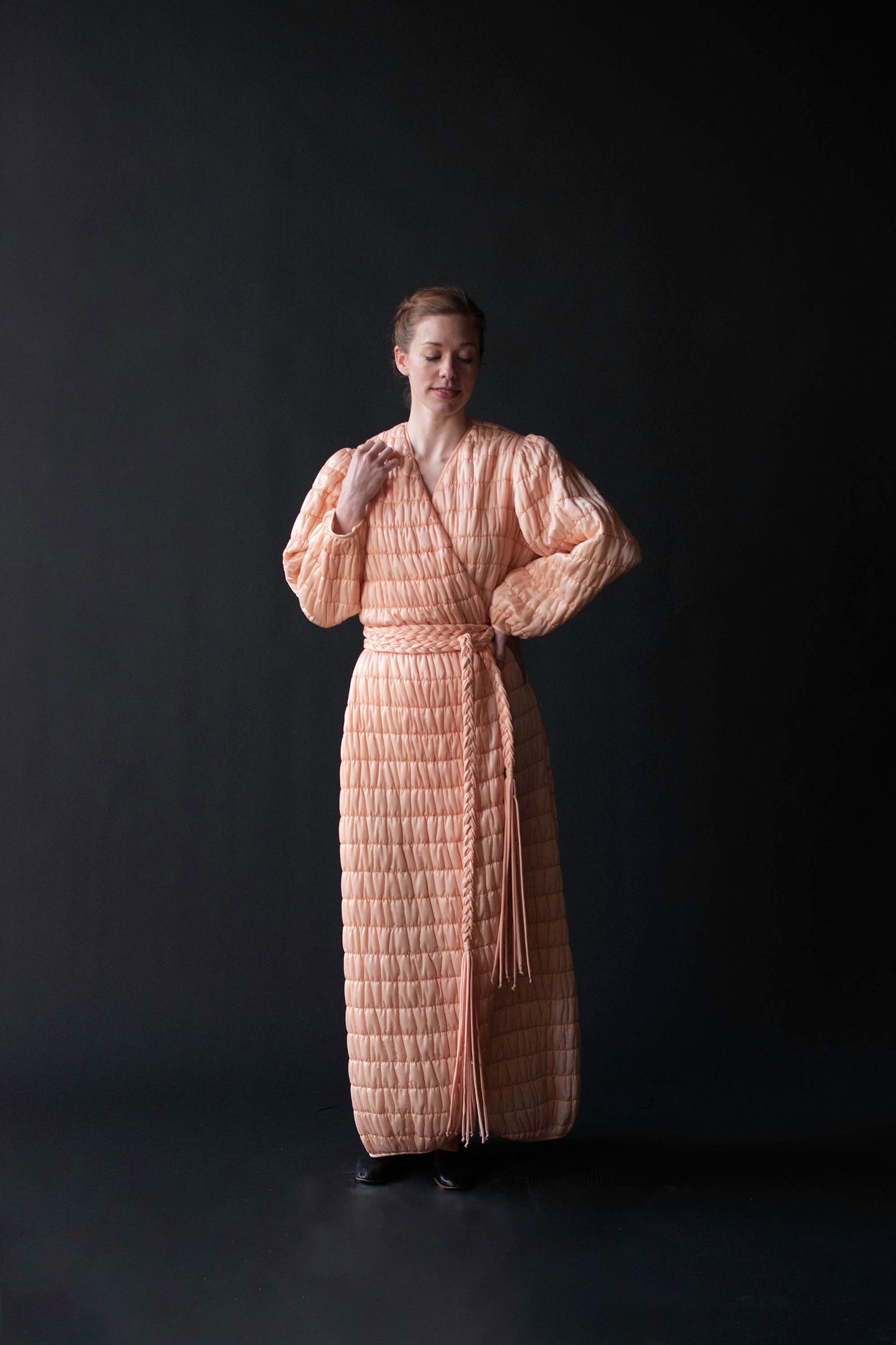 1980s Quilted Robe w/ Braided Belt | Mary McFadden