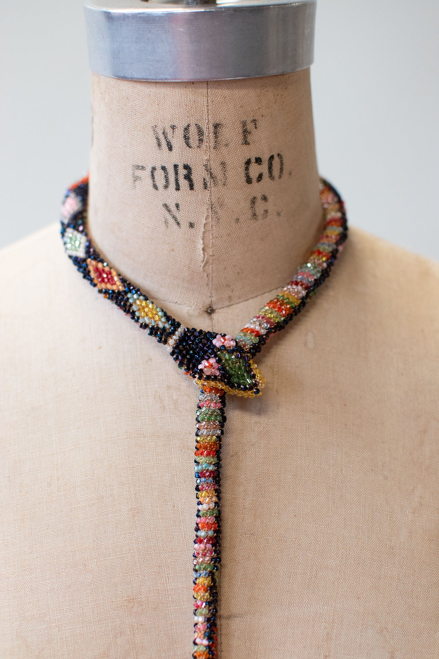 Bead Crochet Snake | Oil Slick Multi Color Diamond