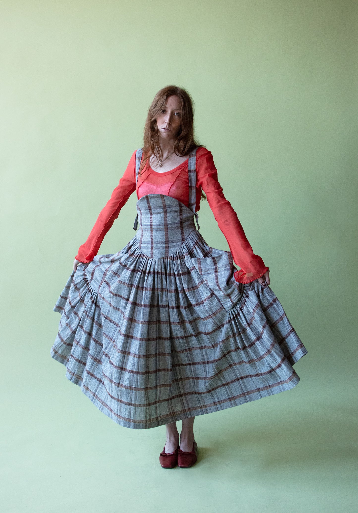 Plaid Suspender Skirt | Norma Kamali