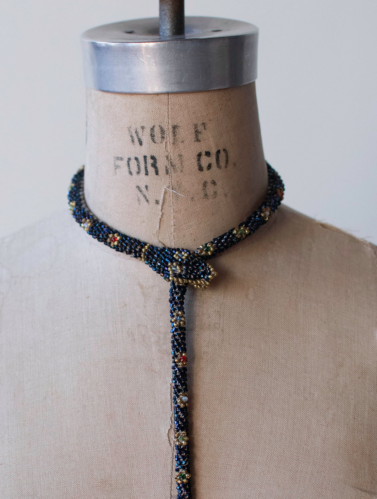 Bead Crochet Snake | Oil Slick Flower Snap Mouth