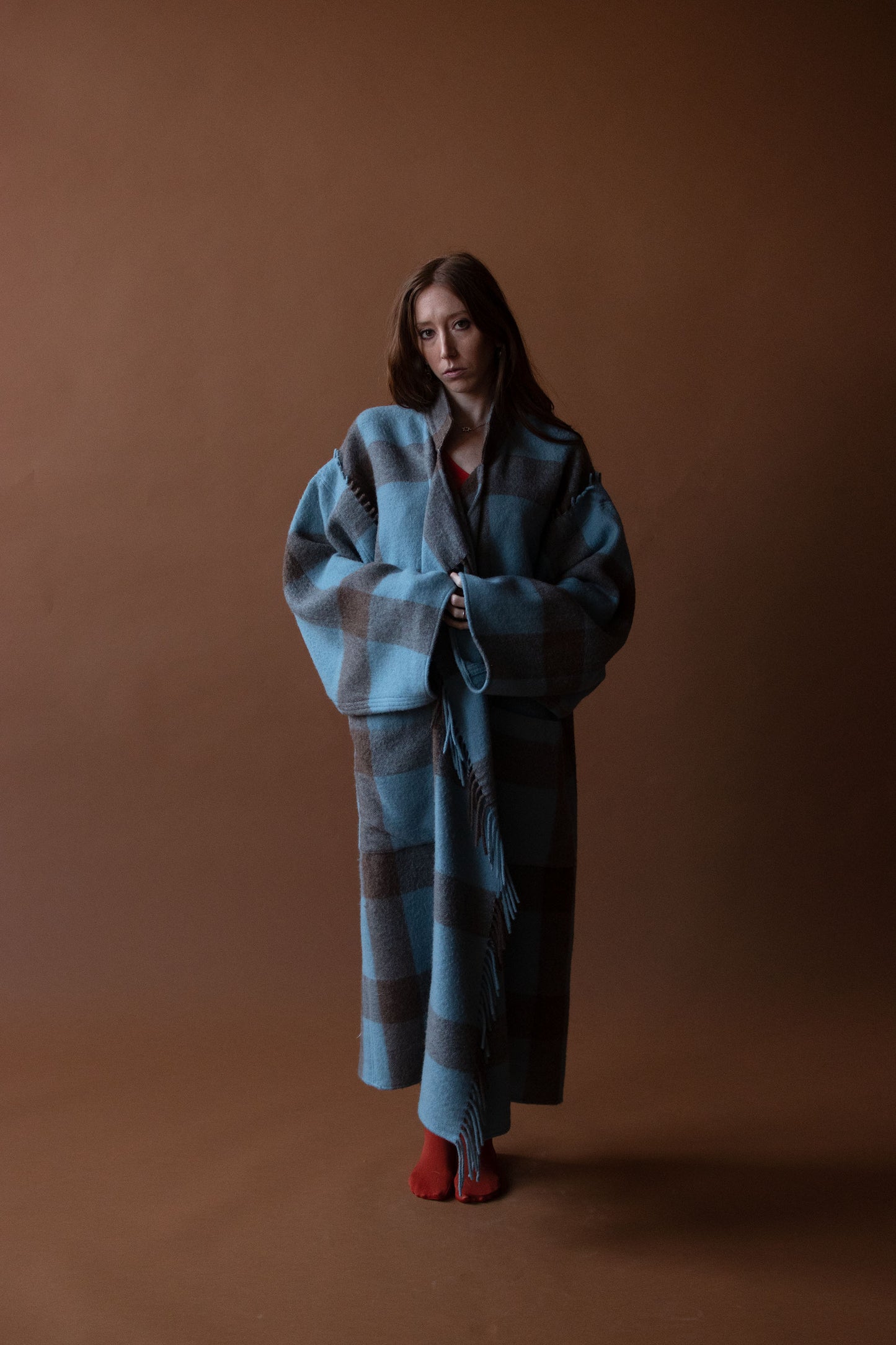 Blue Plaid Blanket Coat | Castelbejac