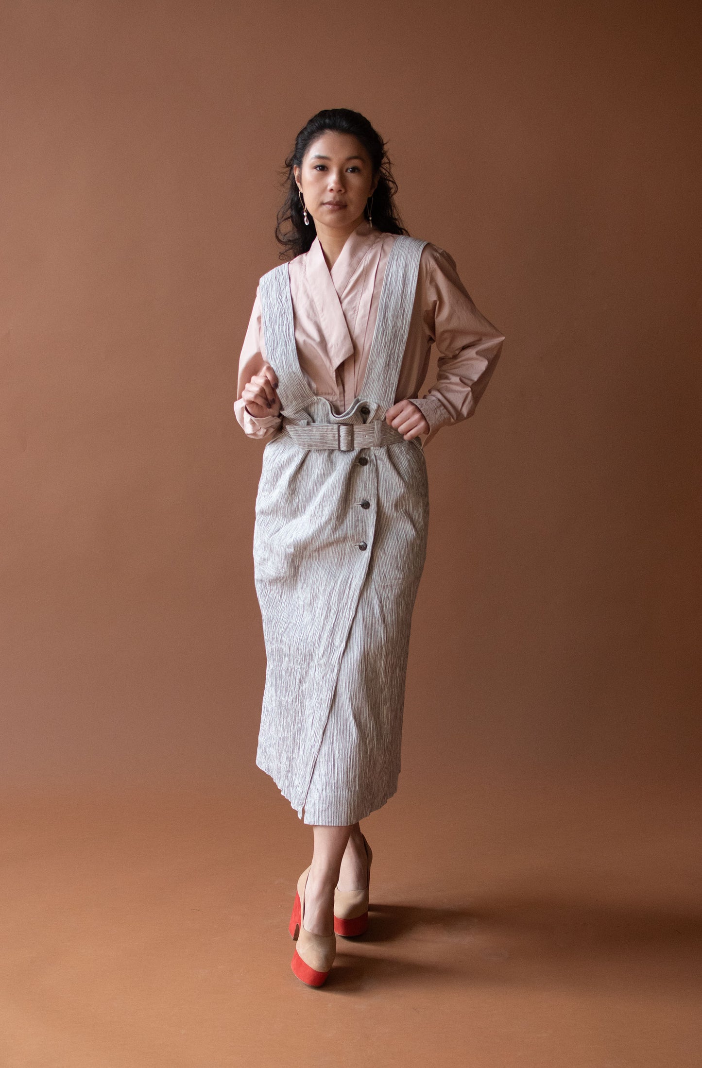 Striped Suspender Skirt | Plantation Issey Miyake