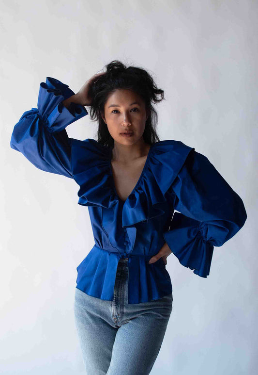 1980s Balloon Sleeve Blouse