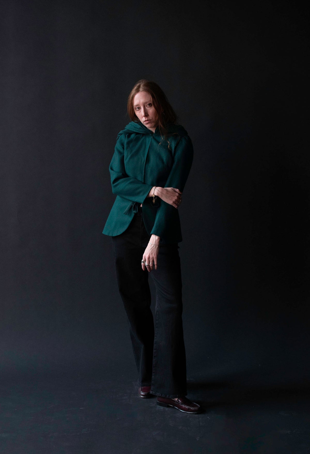 Hooded Green Jacket | Thea Porter