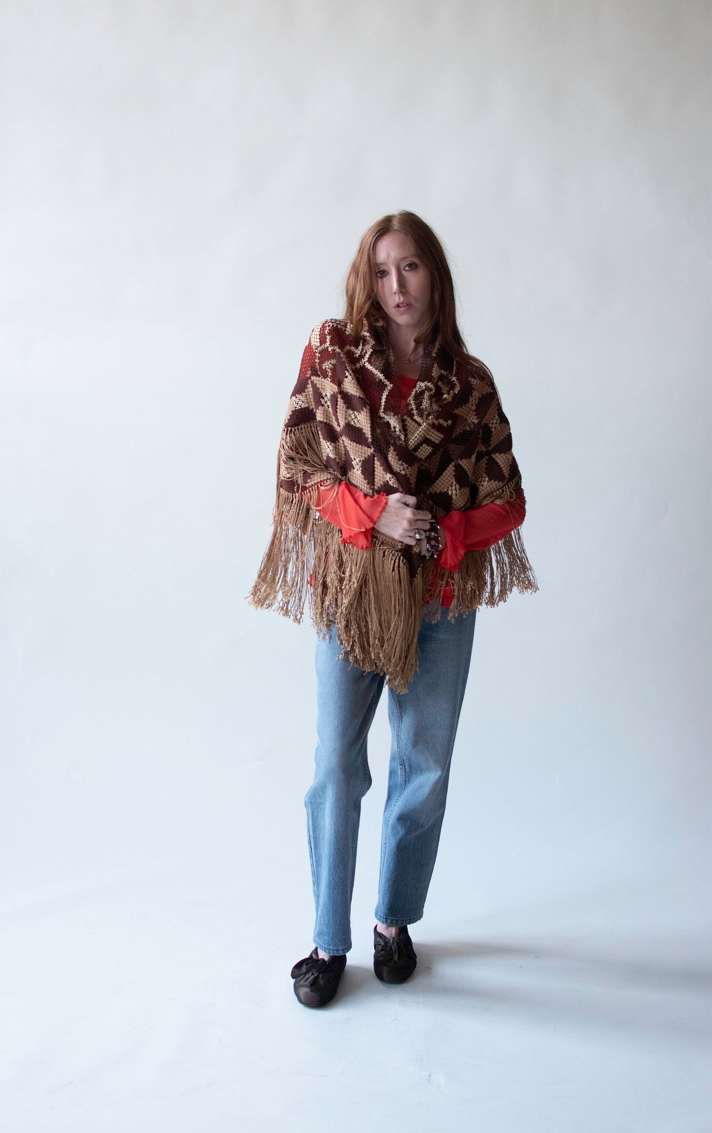 1920s Crochet Fringe Shawl