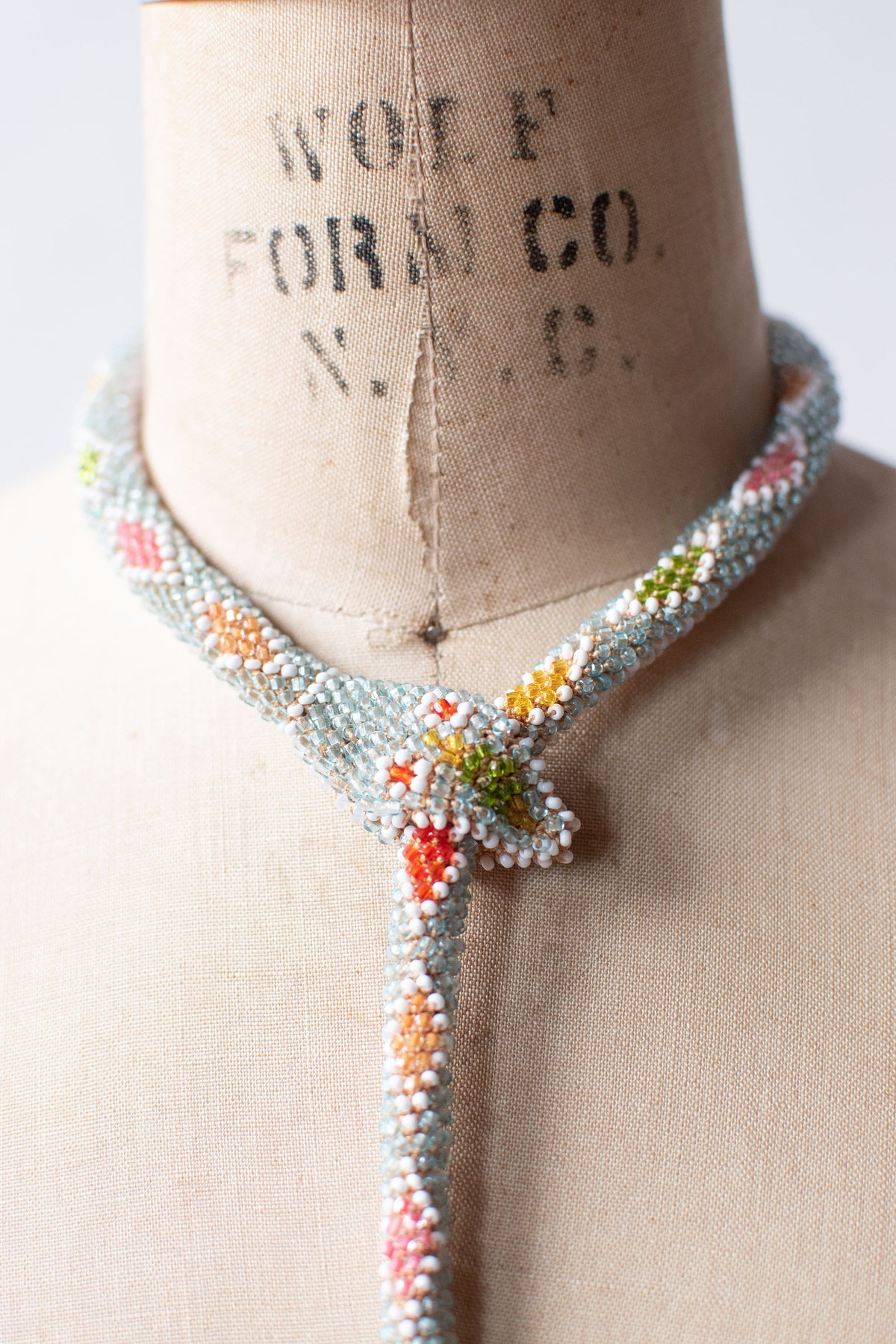 Bead Crochet Snake | Pale Blue Diamond