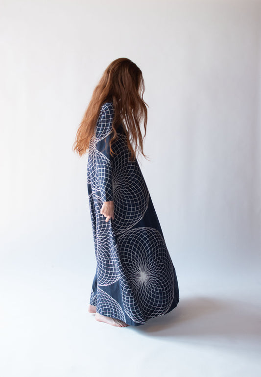 1970s Spirograph Print Dress | Vanessa by Rissanen