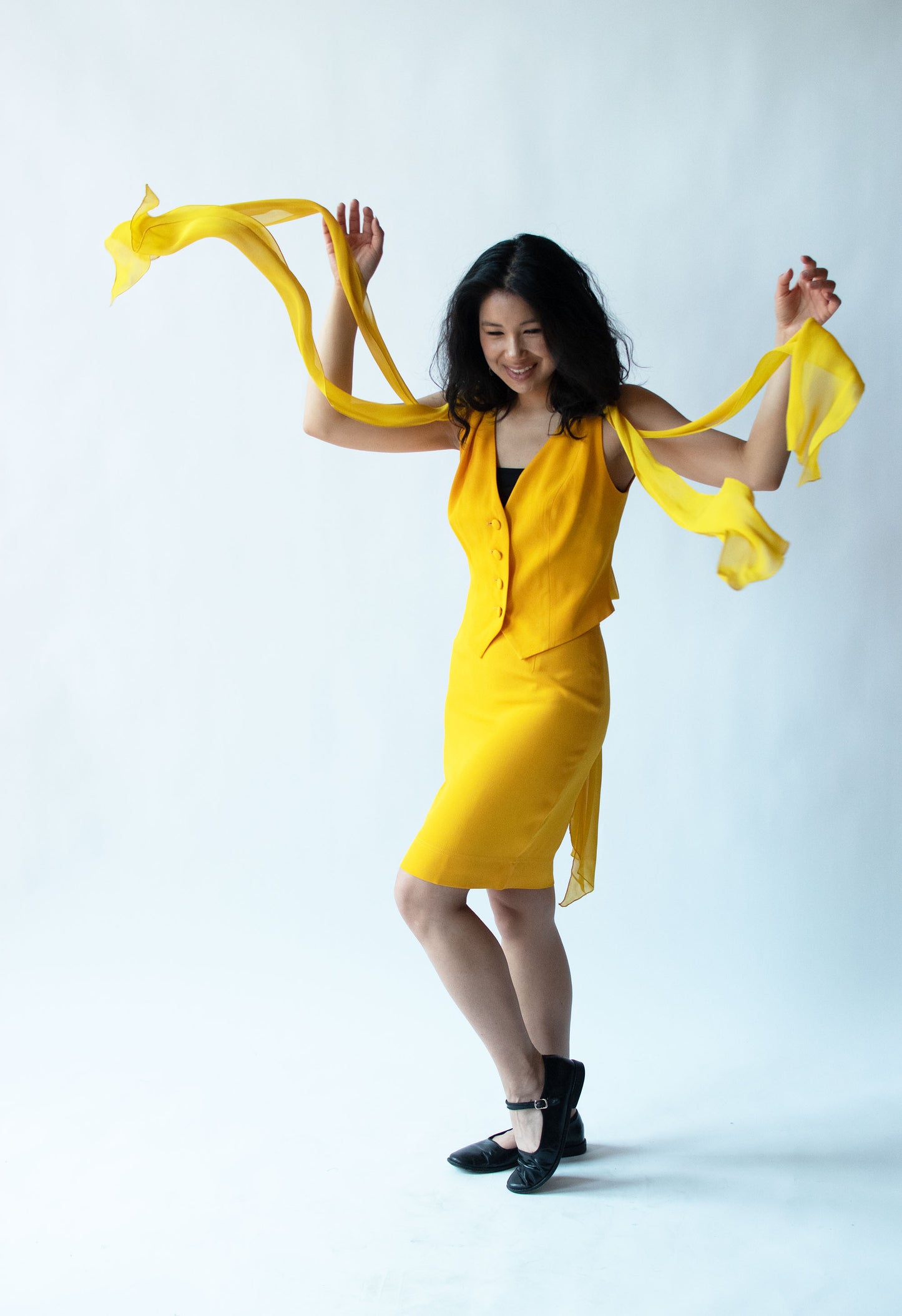 1990s Marigold Skirt Suit | Moschino Cheap & Chic
