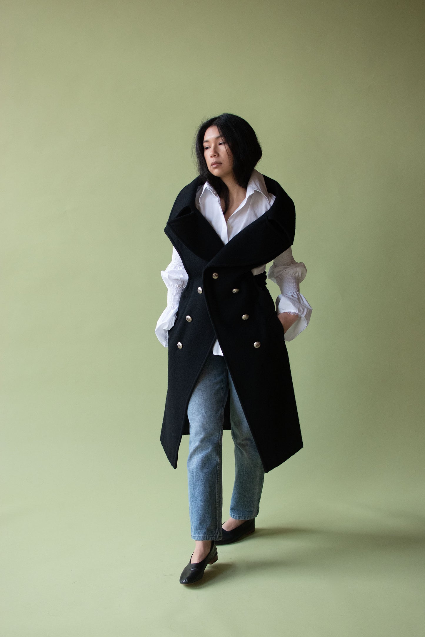 Black Wool Vest | Y's Red Label