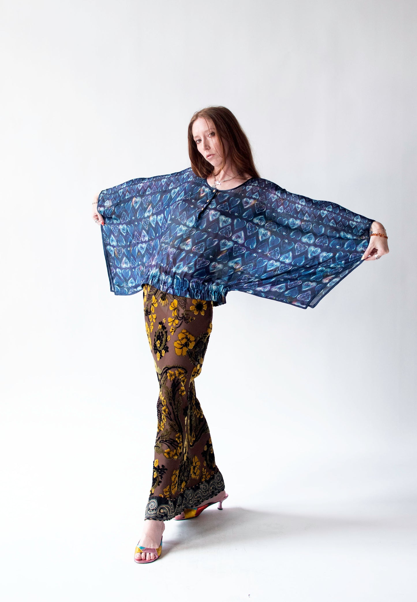 Silk Heart Print Top | Roberto Cavalli