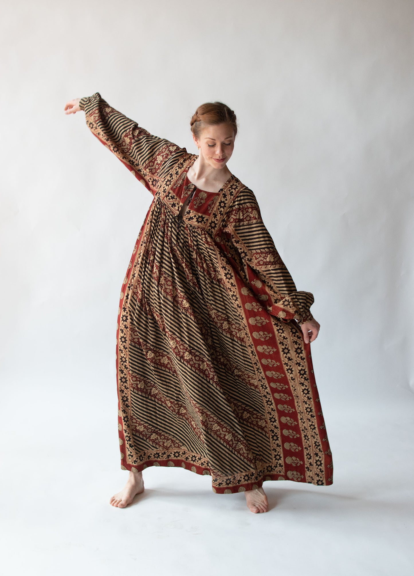 1970s Block Print Dress