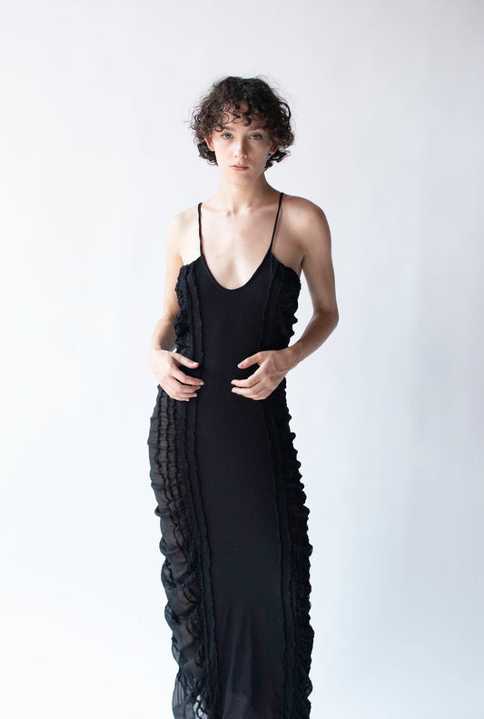 Black Ruched Dress | Yoshiki Hishinuma