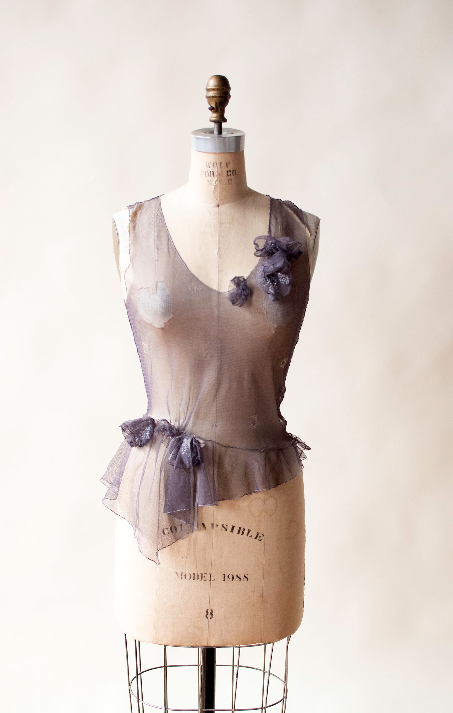 Mesh Tank w/ Sequin Rosettes | Rozae Nichols