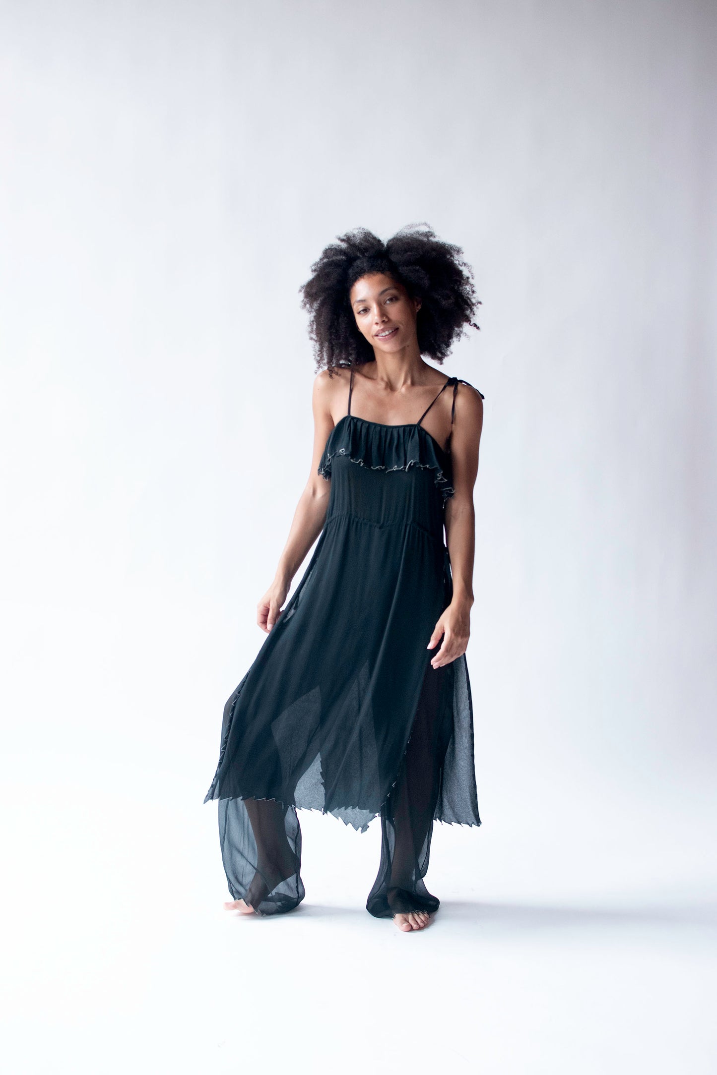1970s Chiffon Jumpsuit | Betty Jackson for Quorum