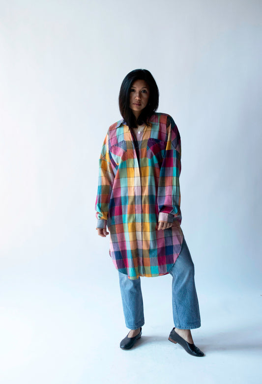 1980s Madras Shirt Dress | Norma Kamali