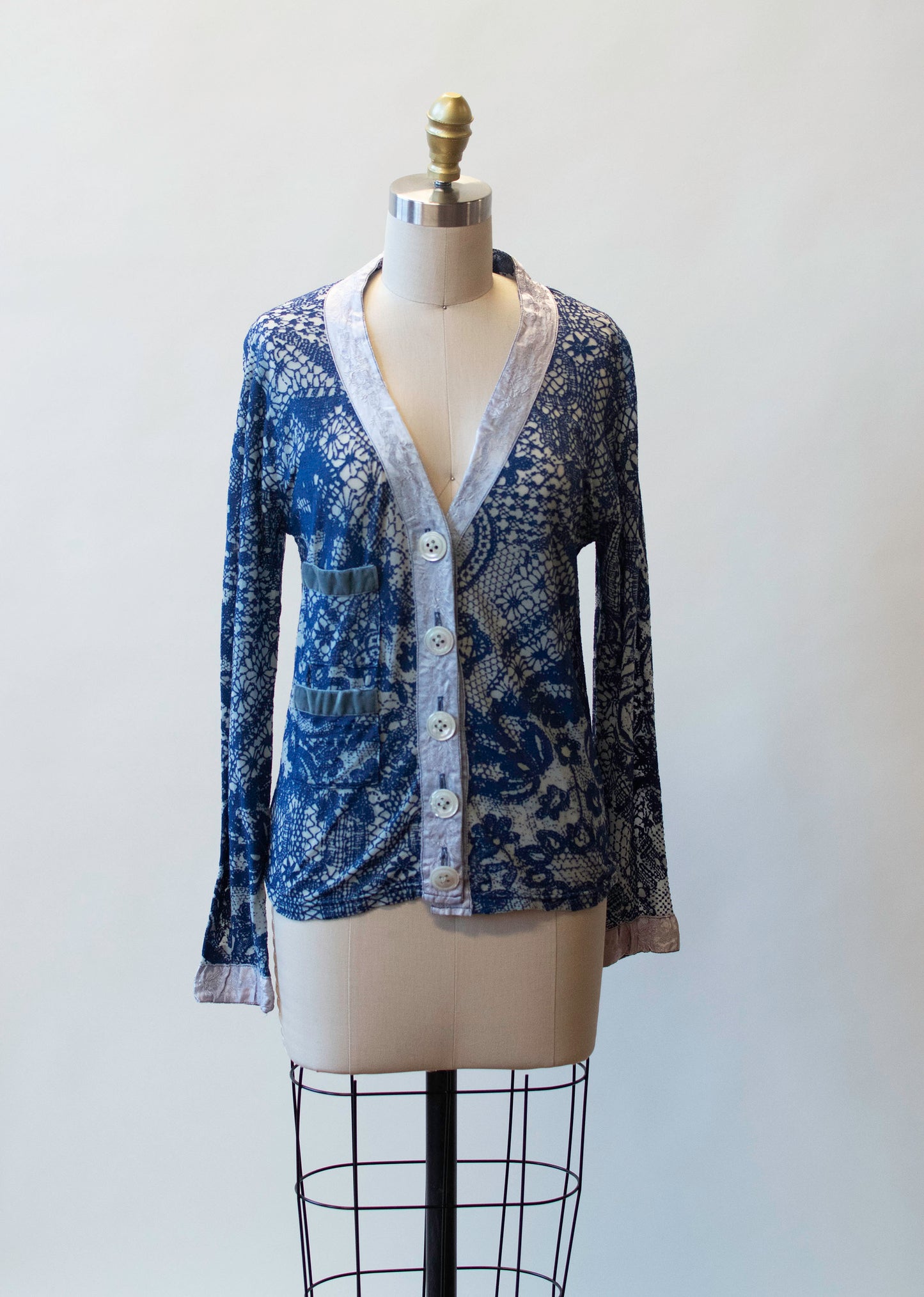 Blue "Lace" Cardigan | Voyage Invest in the Original