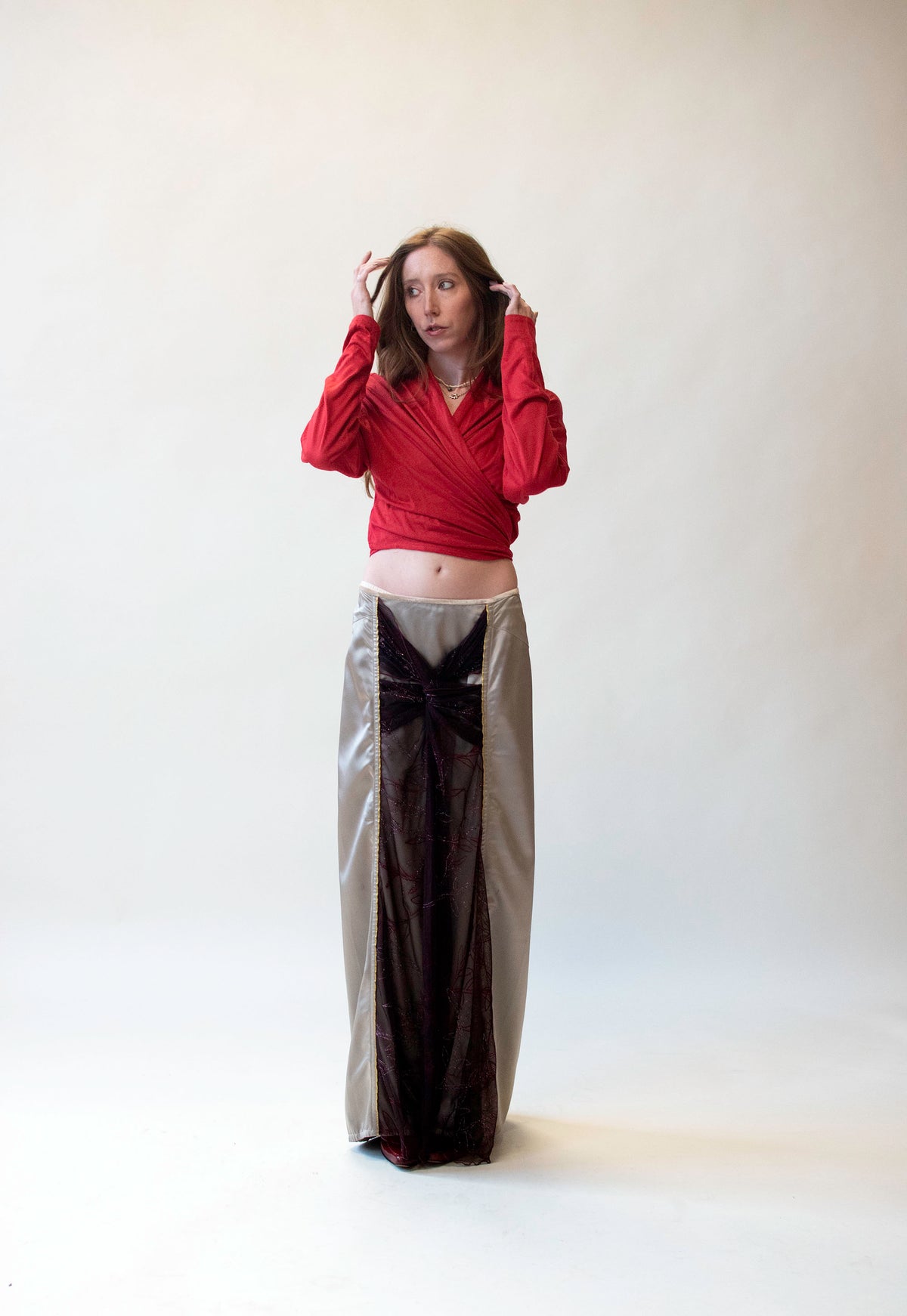 Gray Satin Skirt with Tulle Overlay | Voyage Invest in the Original
