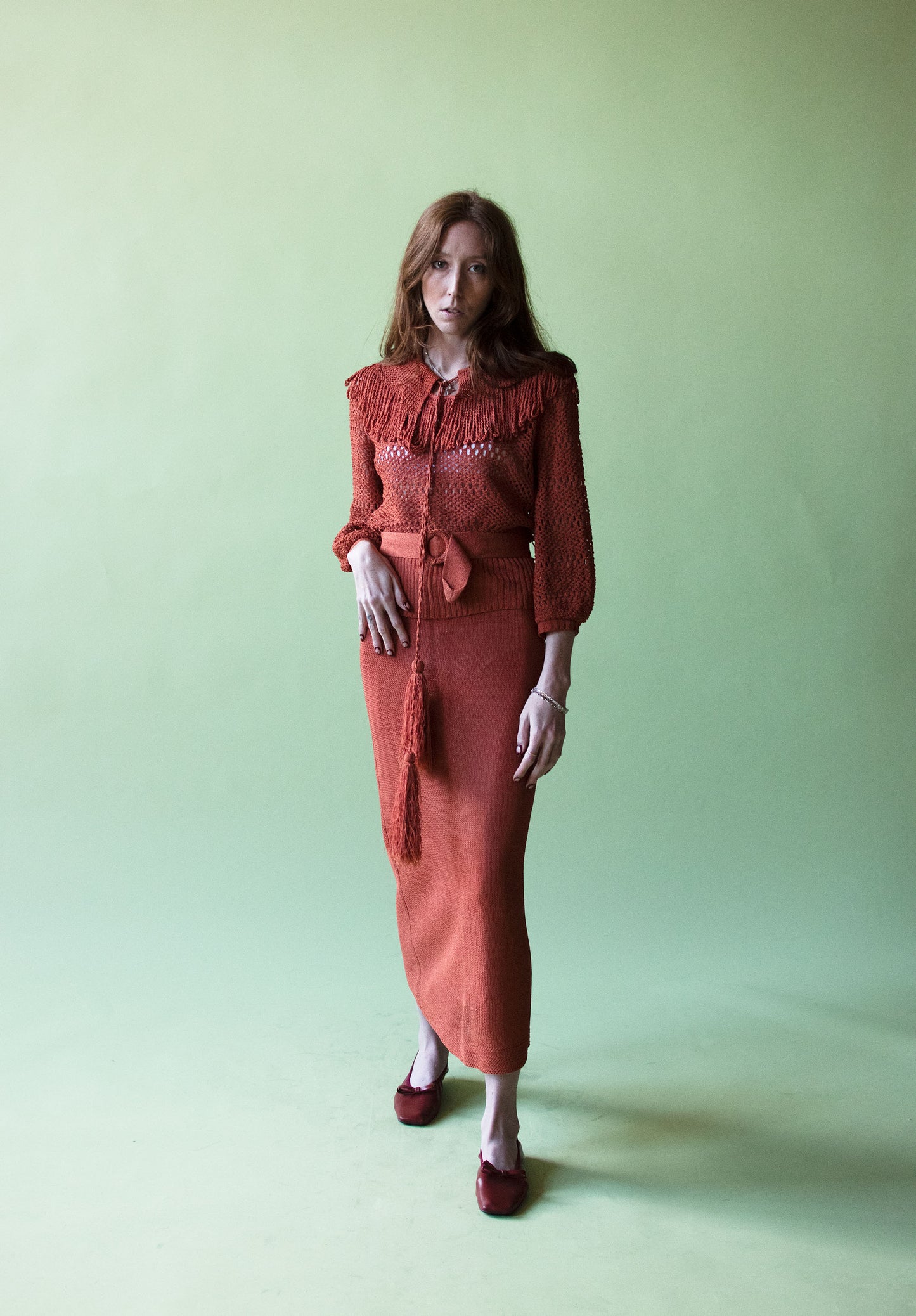 1930s Rust Knit Set