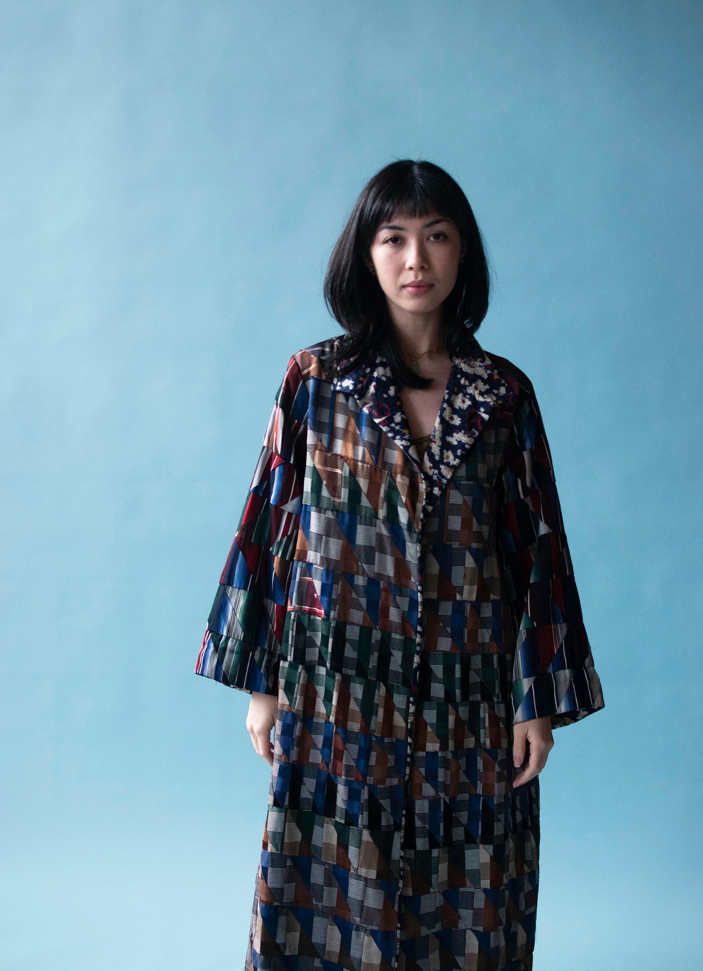 Bespoke Patchwork Tie / Celestial print Coat