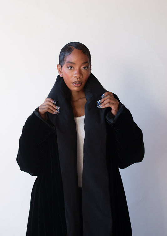 Black Velvet Puffer | Donna Karan
