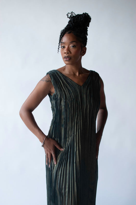 Green Plisse Dress