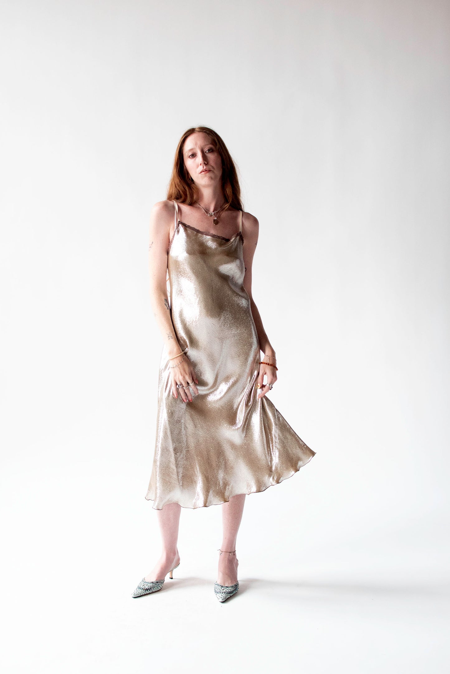 Metallic Slip Dress | Rozae Nichols