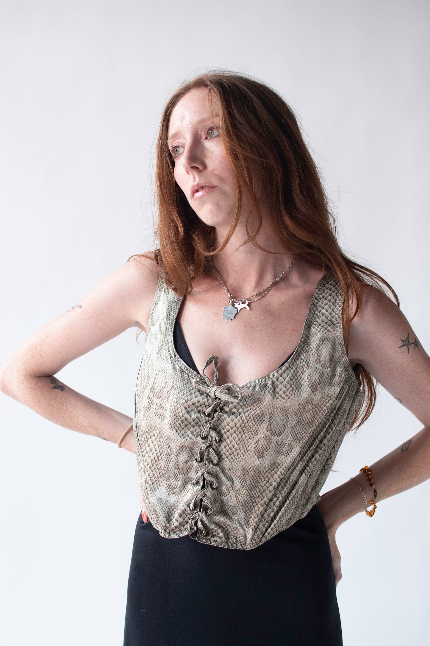 Snakeskin Print Corset | Versus Gianni Versace