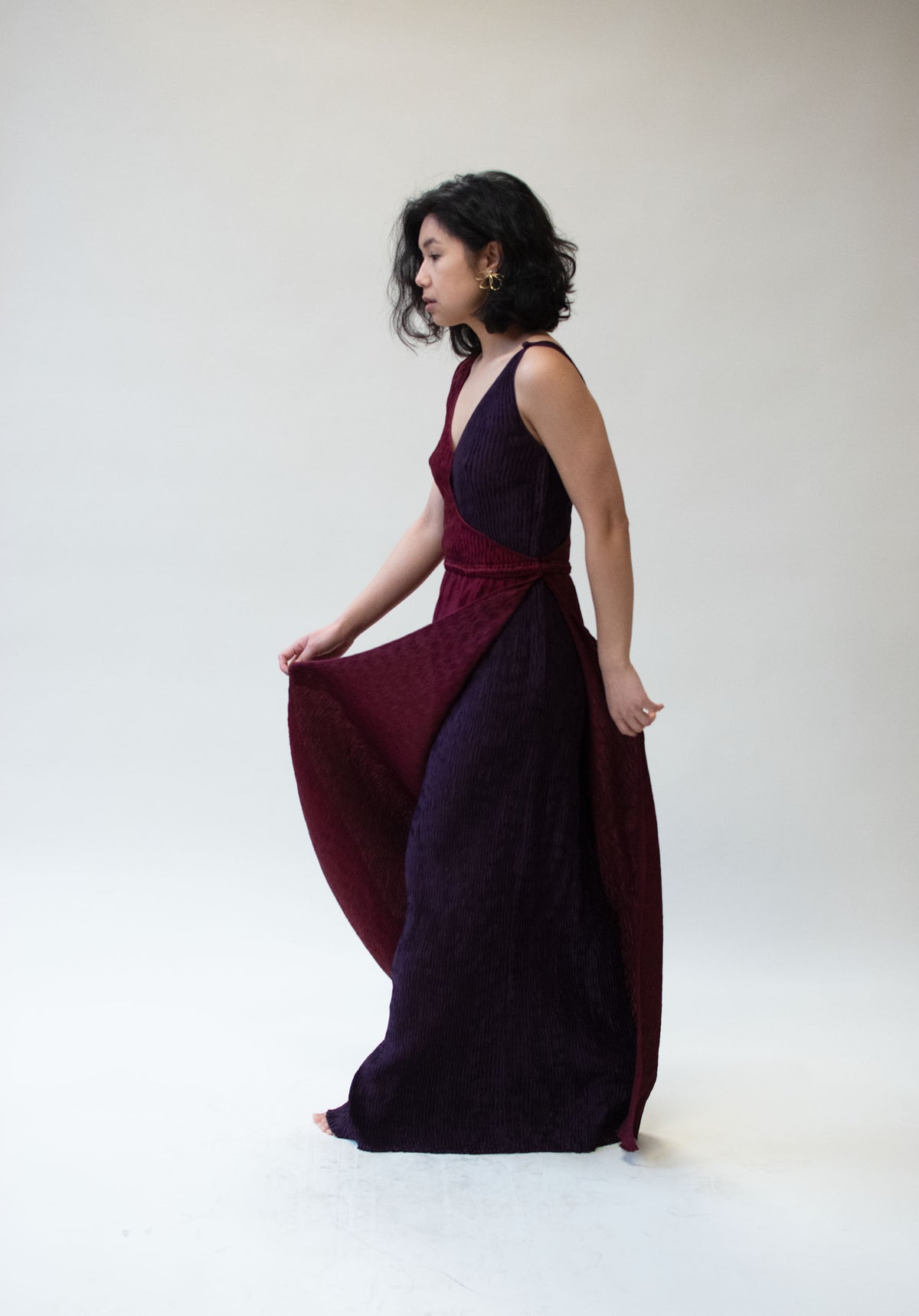 Color Block Plisse Dress | Mary McFadden