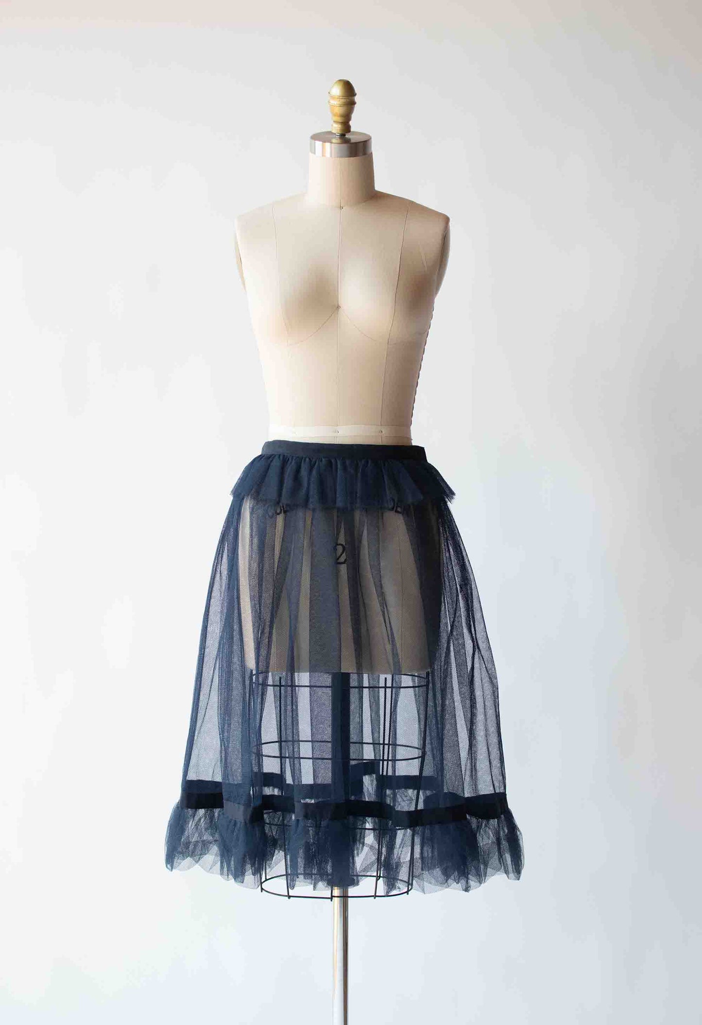 Navy Tulle Skirt | Yves Saint Laurent Rive Gauche