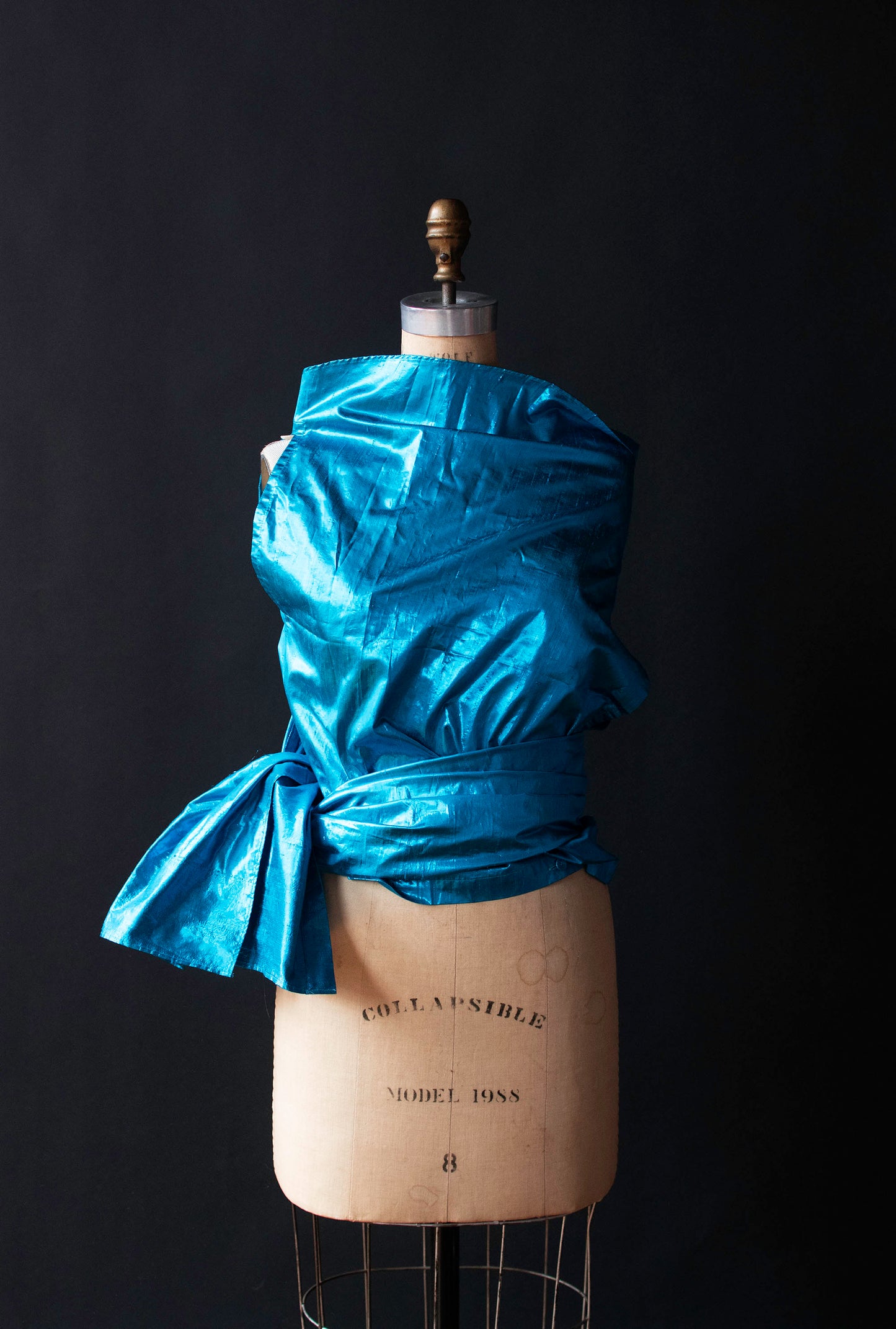 Metallic Blue Wrap Top | Jean Paul Gaultier SS 2000