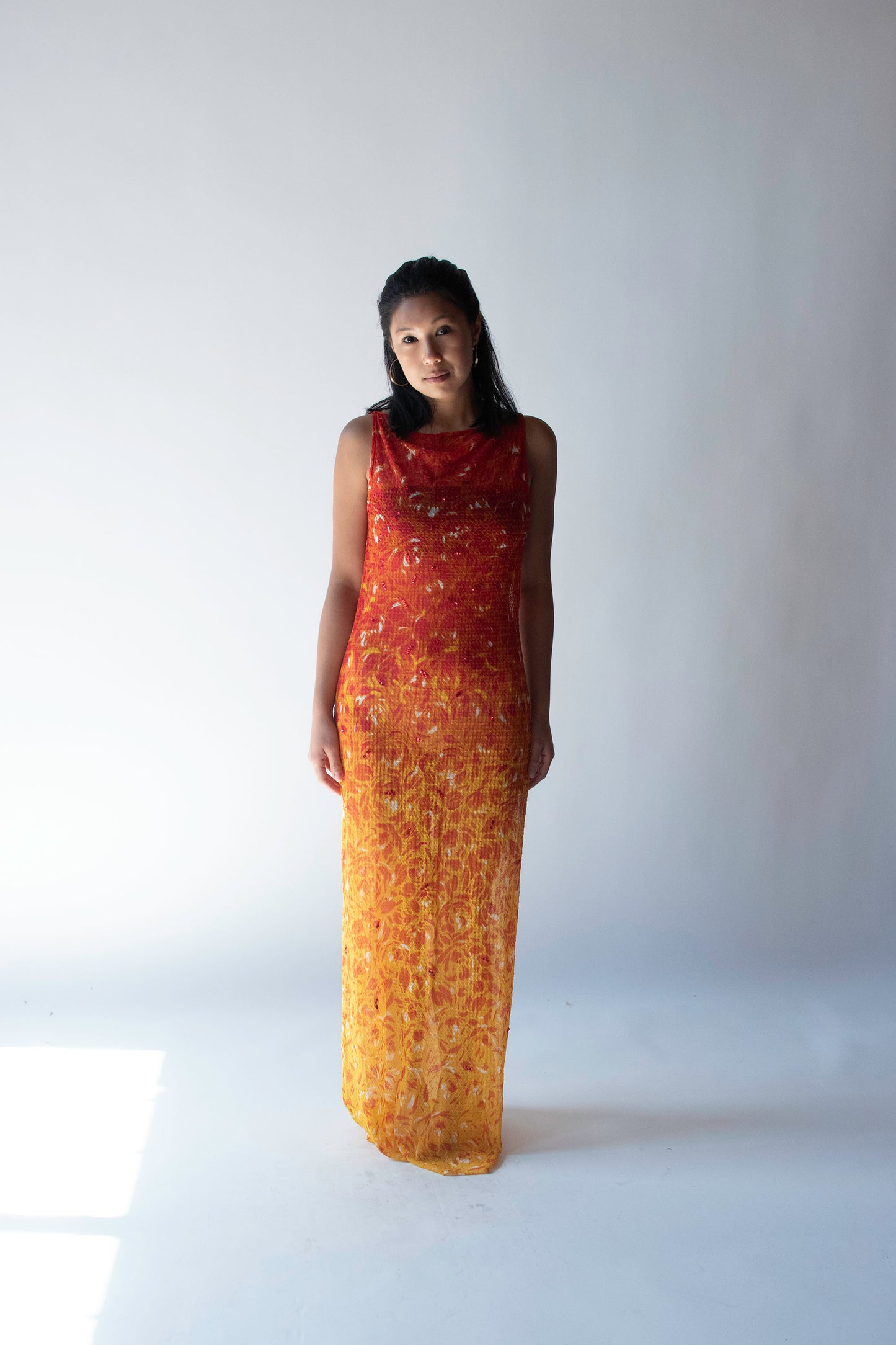 Flame print Mesh Dress | Vivienne Tam SS 1998
