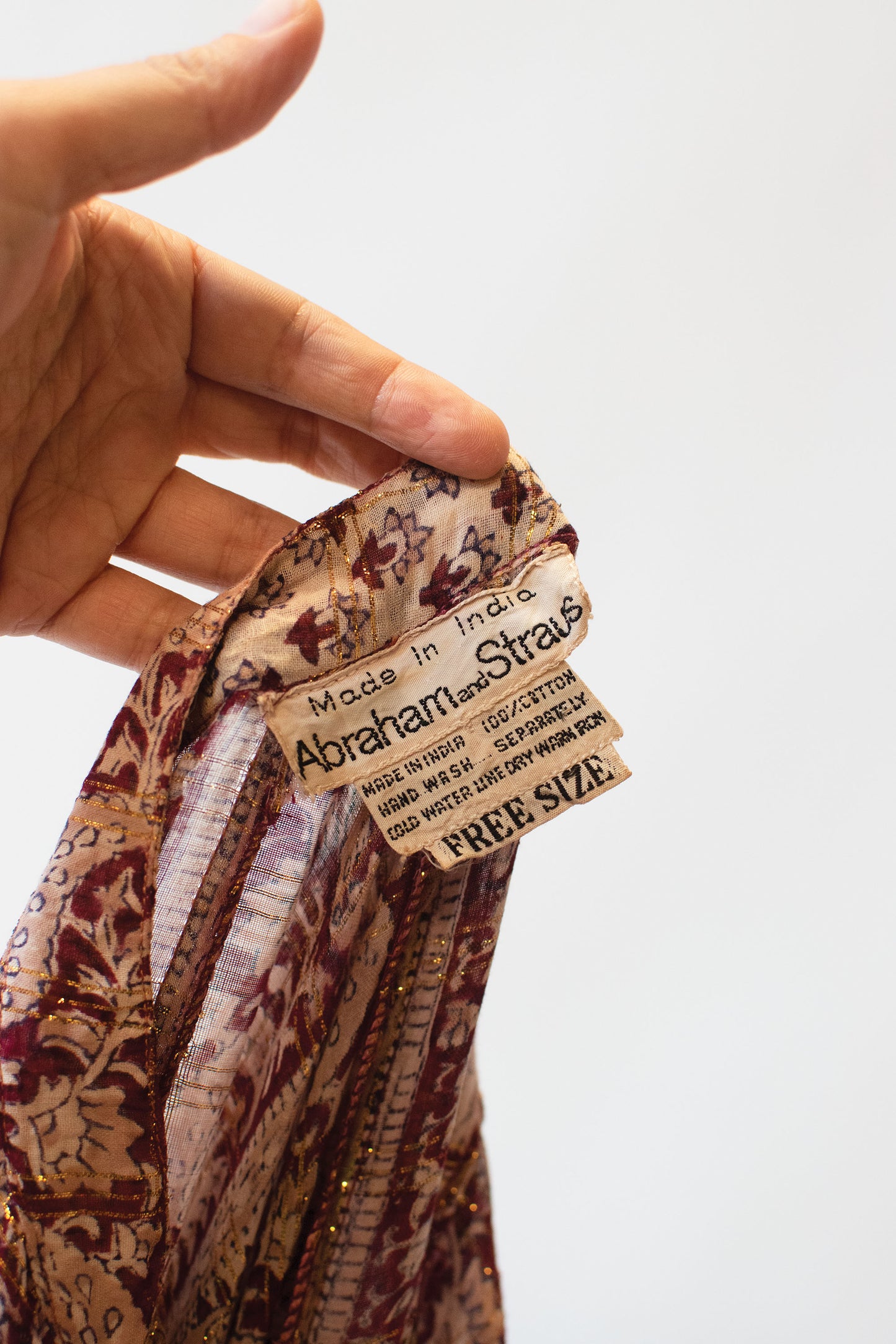 1970s Indian Gauze Lurex Caftan | Abraham and Straus
