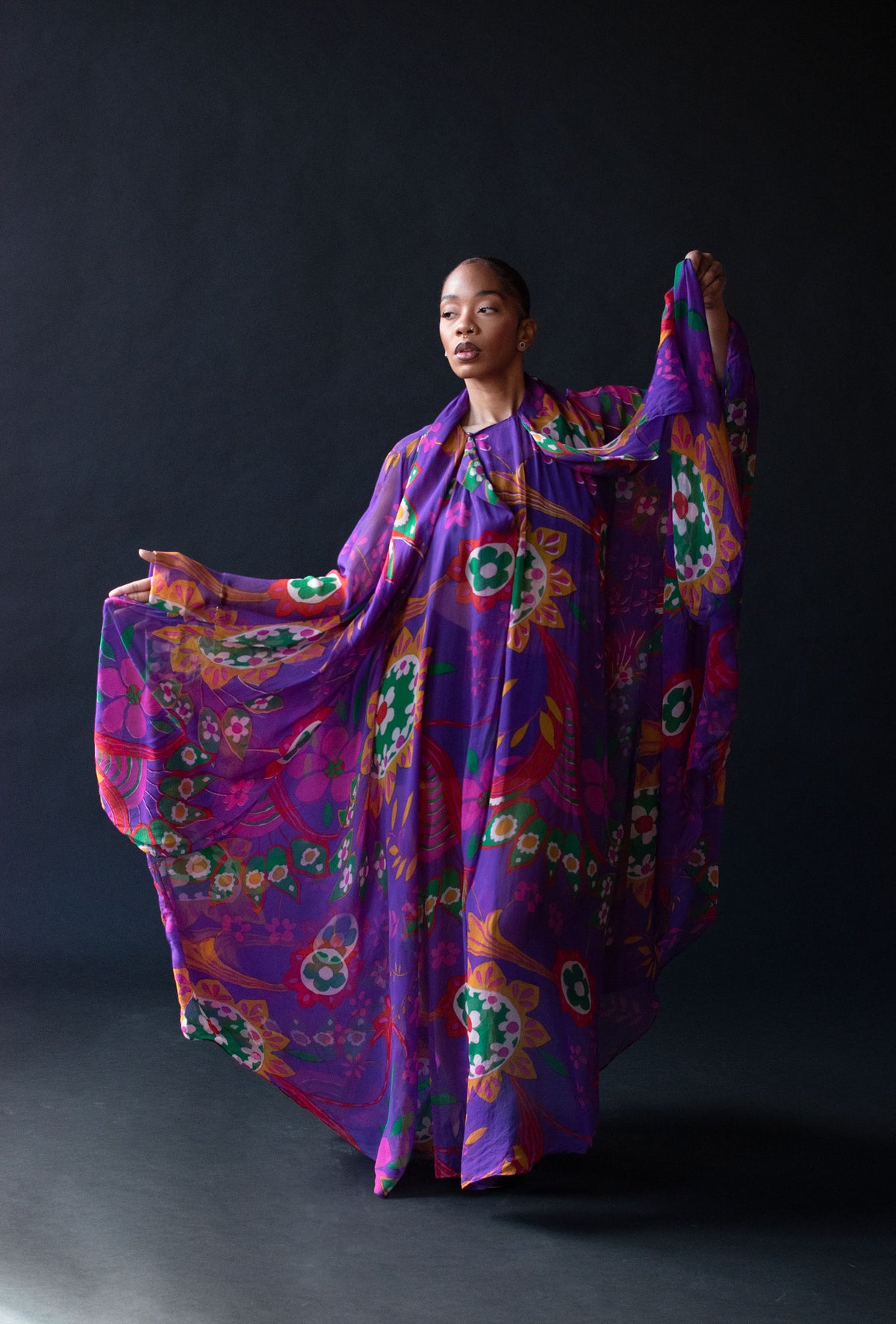 1970s Chiffon Caftan