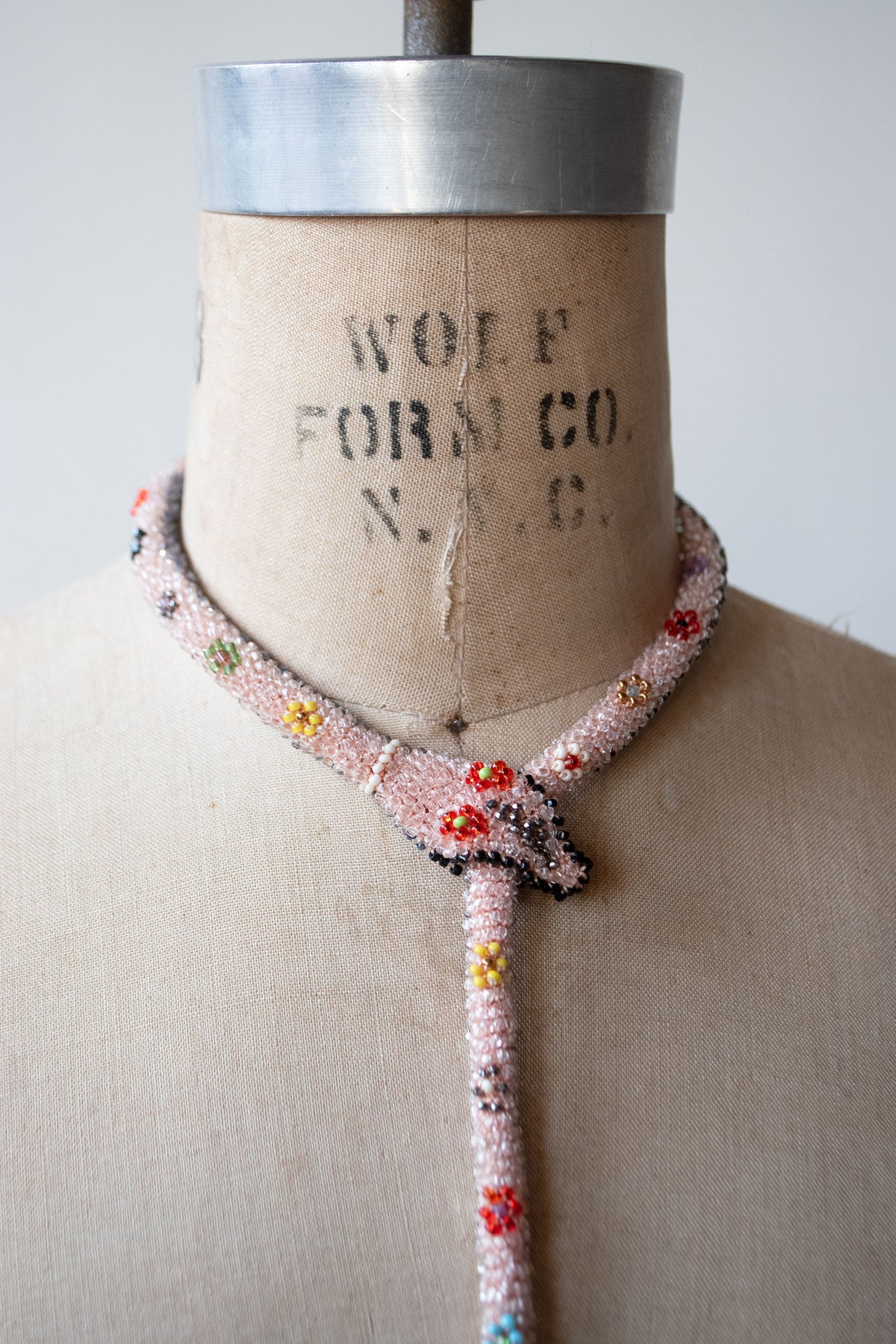 Bead Crochet Snake | Crystal Pink