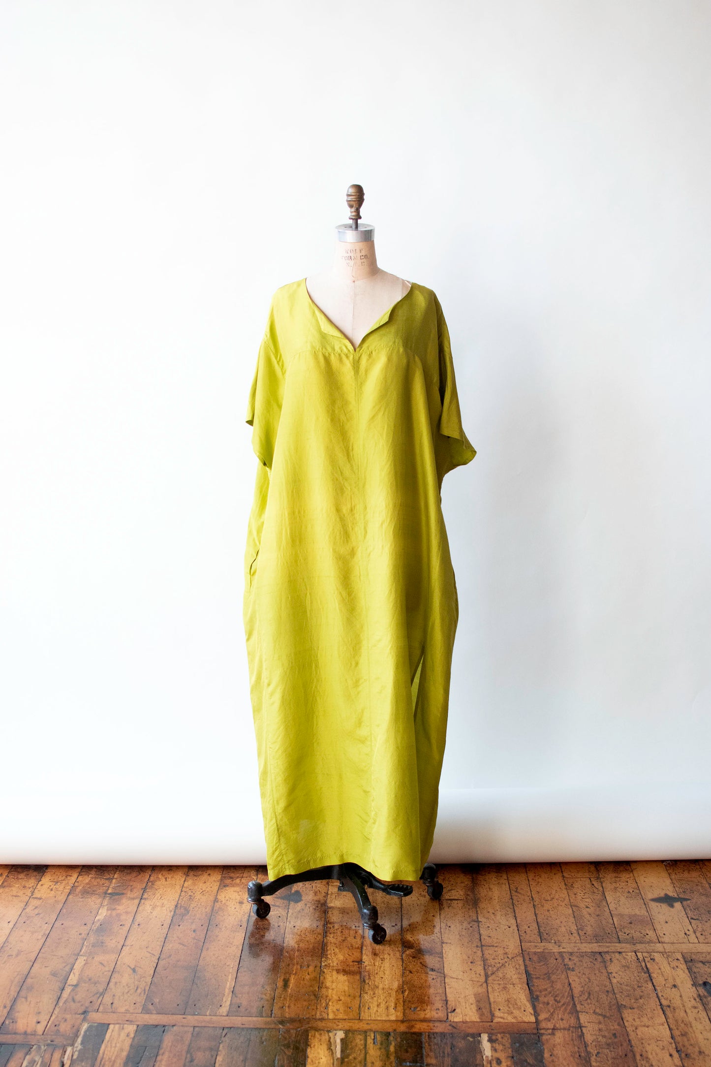 Chartreuse Silk Caftan | Donna Karan