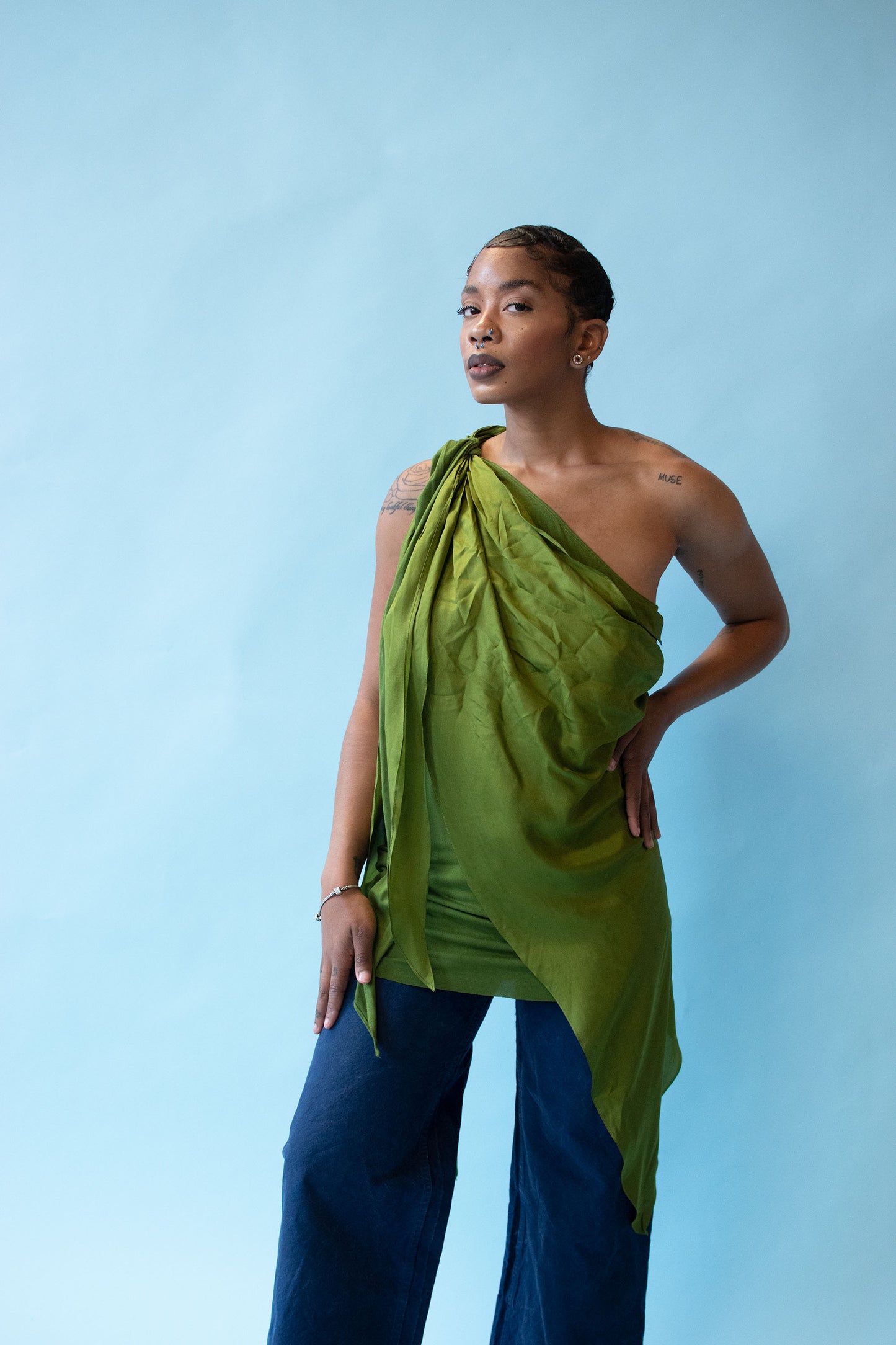 Green Silk Shirt | DKNY