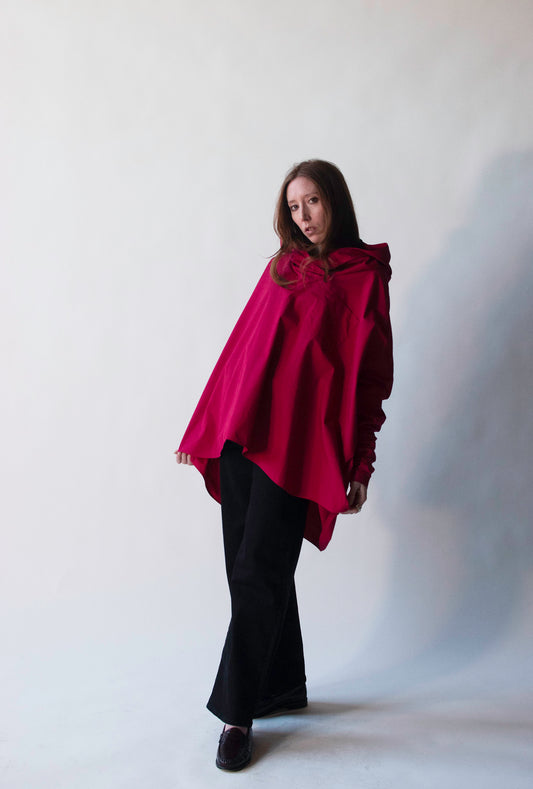 Raspberry Hooded Tunic | Romeo Gigli 1991